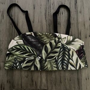 Yoga Democracy Leaf Print Bikini Top Size Small